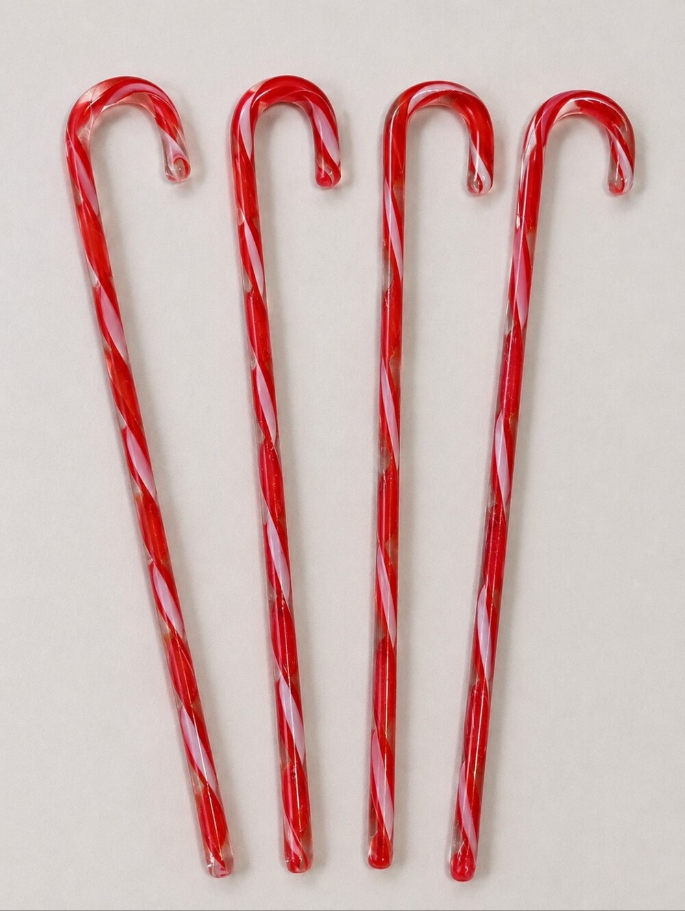 Pier 1 Imports Glass Candy Cane Swizzle Sticks Set of 4